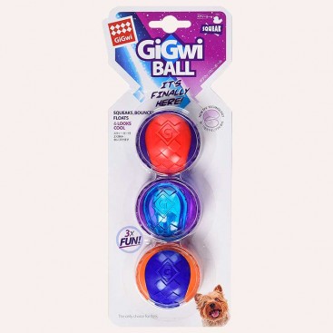 Набір з трьох м'ячів з піщалкою GiGwi - Balls with Squeaker, 5 см