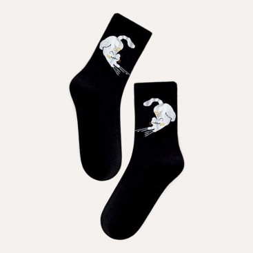 Шкарпетки жіночі з котиком Fansphere Goods - Black Cat, 36-39