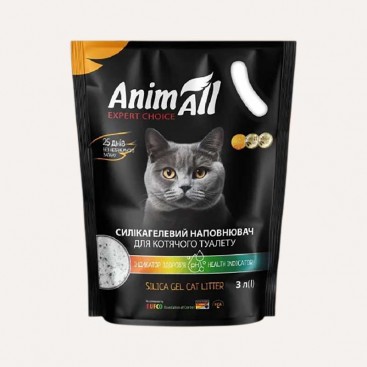 Наполнитель силикагелевый с индикатором pH AnimAll - Cat Litter, 3 л