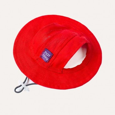 Панама для собак из льна HatDog - Red, XL