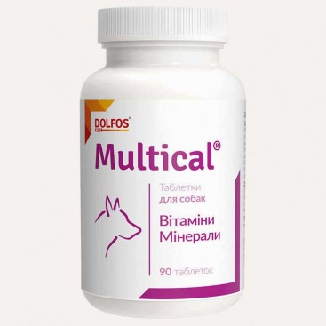 Вітамінно-мінеральний комплекс для собак Мультікаль 90 табл. Вітамінно-мінеральний комплекс для собак Мультікаль 90 табл.