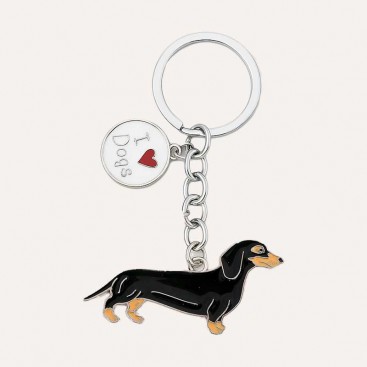 Брелок з таксою Woody - Black Dachshund