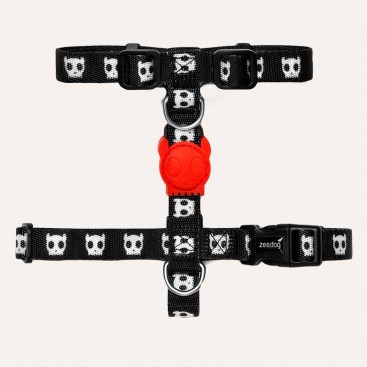 Шлея для собак Zee.Dog - Skull 2.0 black H-Harness, M