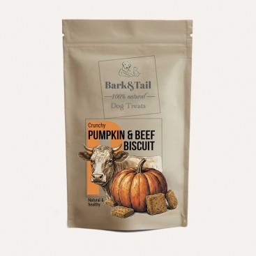 Натуральне печиво для собак яловичина та гарбуз Bark&Tail - Pumpkin&Beef Biscuit,50 г