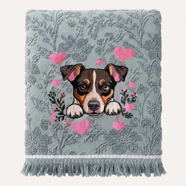 Рушник для собак з вишивкою Montmorency - Cute Jack Russell (70×130 см)