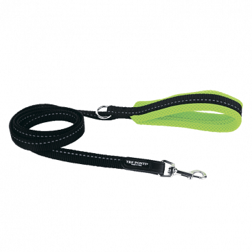 Чорний повідець з зеленою ручкою Tre Ponti - Palette Neon 130 см