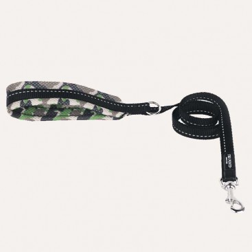 Чорний повідець з камуфляжною ручкою Tre Ponti - Camouflage Mesh green 130 см