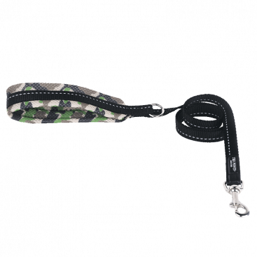 Чорний повідець з камуфляжною ручкою Tre Ponti - Camouflage Mesh green  130 см