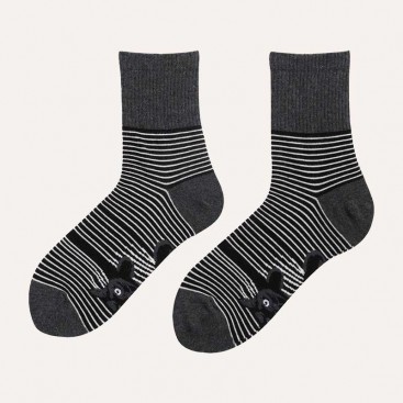 Шкарпетки унісекс в смужку Luna - Сat on sole black, 36-39