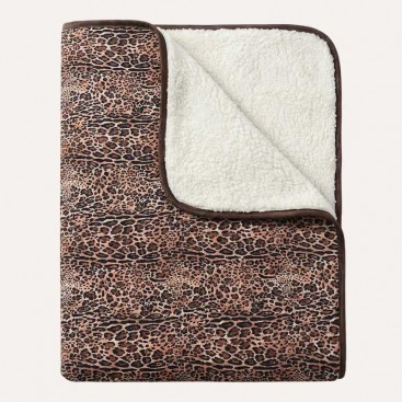 Двухстороннее водонепроницаемое одеяло с мехом Montmorency - Leopard 100х77 см