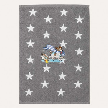 Полотенце для собак с вышивкой Montmorency - Jack Russell Grey (50x100 см)