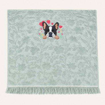 Полотенце для собак с вышивкой Montmorency - Lovely French Bulldog Towel (70x130 см)