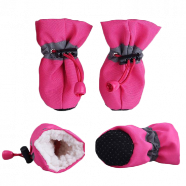 Хутряні черевики для собак Yaodhaod - Pink, L-4 (4х3.5см)