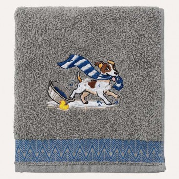 Рушник для собак з вишивкою Montmorency - Jack Russell Grey (50x100 см)