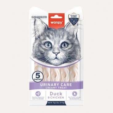 Функціональні рідкі ласощі для котів качка та курка Wanpy - Treat Urinary Care, 70 г