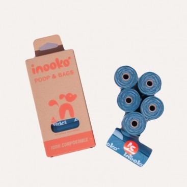 Пакети для прибирання за тваринами 100% екологічні Inooko-Poop Bag,120 шт (8 рулонів)