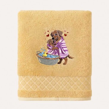 Махровий рушник для тварин Montmorency - Warm Hearts Labrador Honey (70x130см)