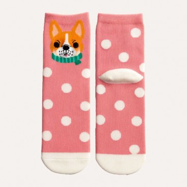 Шкарпетки з французом і білим горошком Vincent - Pink with white dots, 36-41