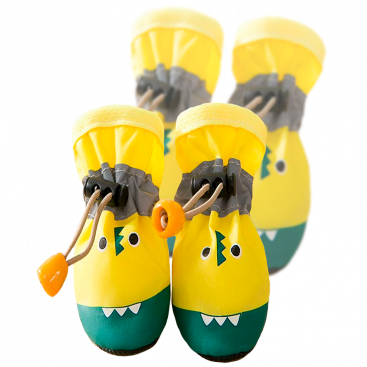 Тканевые ботиночки для собак с крокодилом 4 шт - Cartoon Crocodile Pet Shoes, L 5.5x4.2 см