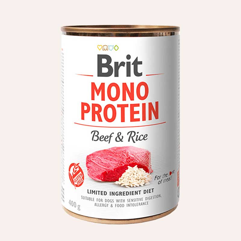 Консервы для собак c говядиной Brit - Mono Protein - Beef & Rice 400 г