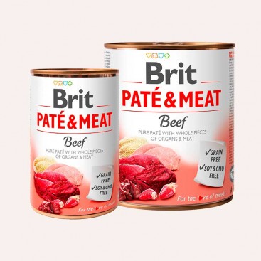 Влажный корм для собак с говядиной Brit - Pâté & Meat - Beef 400 г