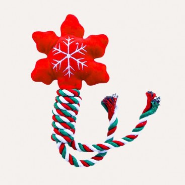 Рождественская игрушка для собак цветок с канатом PetsIn - Christmas Flower Rope