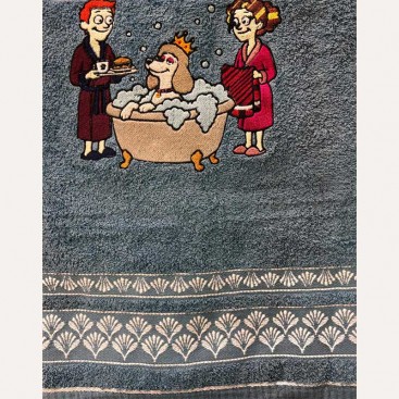 Махровий рушник для тварин Montmorency - Royal Poodle Bath Stormy (70x130см)