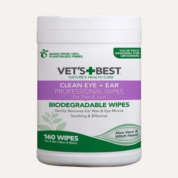 Vet’s Best Ear & Eye Wipes - серветки для очищення вух і очей собак і котів, 160 шт.