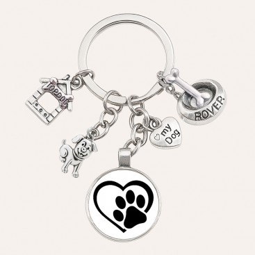 Брелок серебряный с подвесками Apple Girl - Paw