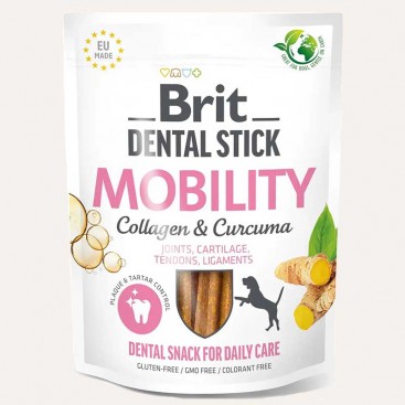 Лакомство для собак коллаген и куркума для мобильности суставов Brit Dental-Stick Mobility 7 шт, 251 г