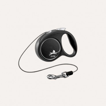 Поводок-рулетка для собак Flexi Black Design трос черный XS 3 м