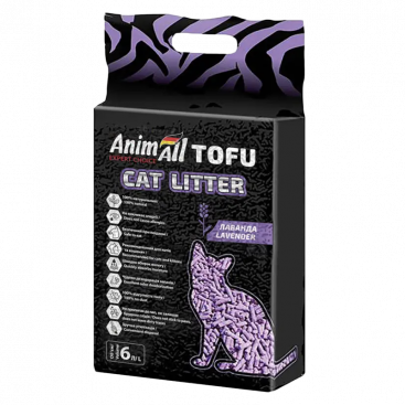Соевый наполнитель с ароматом лаванды AnimAll - Tofu  Lavender, 2.6 кг/6л