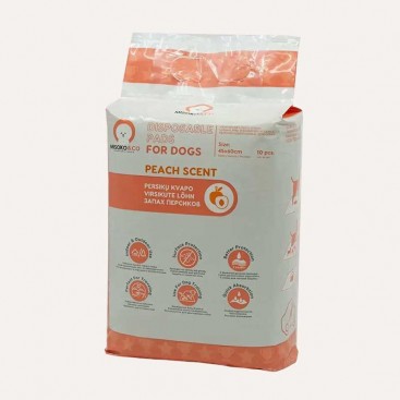 MISOKO Одноразовые пеленки для собак с ароматом персика 45×60 см, 10 шт