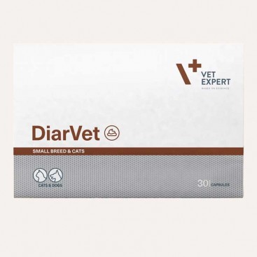 Капсули для малих порід собак та котів проти діареї VetExpert - DiarVet Small, 30 капсул
