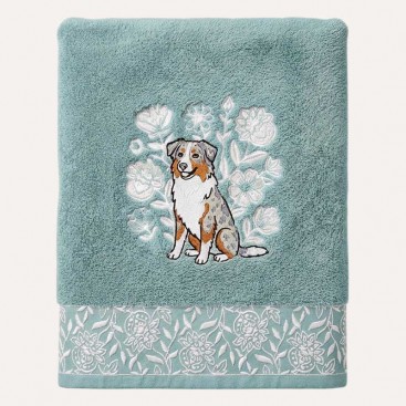 Махровое полотенце для домашних любимцев Bark&Tail - Aussie Garden (70×130 см), голубое