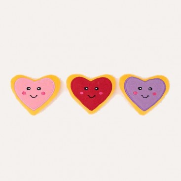 Мягкая игрушка для собак Valentine’s Miniz 3-Pack Zippy Paws - Heart Cookies