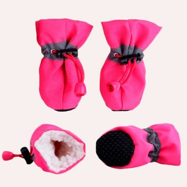 Хутряні черевики для собак Yaodhaod - Pink, XXL-6 (5х4.5 см)