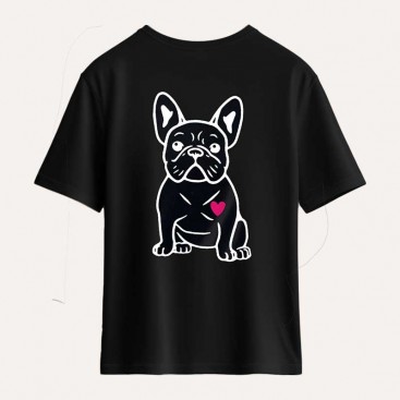 Футболка женская InLove - French Bulldog with heart, XL