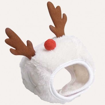 Рождественская шапка для животных с рожками PetsIn - Deer Hat white