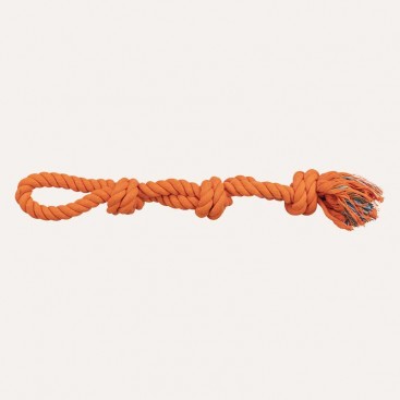 Канат плетений з трьома вузлами та петлею Trixie - orange, 60 см