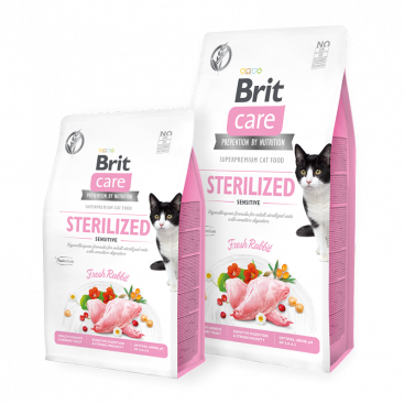 Сухой корм для стерилизованных котов с чувствительным пищеварением Brit Care - Sterilized Sensitive - Fresh Rabbit 2 кг