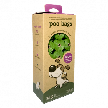 Пакети для прибирання  за тваринами з ароматом лаванди Poo bags, 315 шт