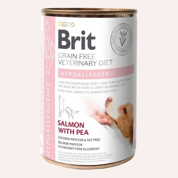 Корм для собак з лососем та горошком Brit VetDiets Hypoallergenic - Salmon with Pea,400 г