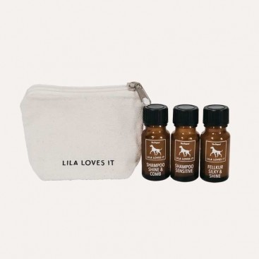 Мини набор для ухода за шестью LilaLovesІt-Shampoo Sensitive,Shampoo Shine&Comb,Silky&Shine(3х10мл)