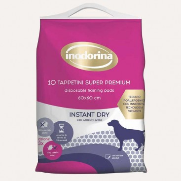 Швидкопоглинаючі пелюшки з активованим вугіллям для собак Inodorina - Tap Instant Dry,60х60(10 шт)