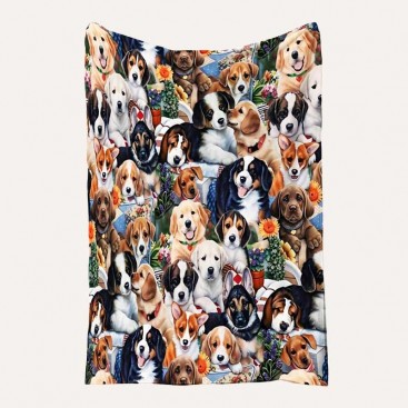 Фланелевий плед для собак Home Creative - Many Dogs, 100x150 см