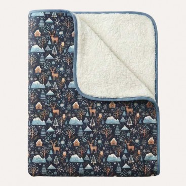 Двухстороннее водонепроницаемое одеяло с мехом Montmorency - Winter Forest 100х77 см