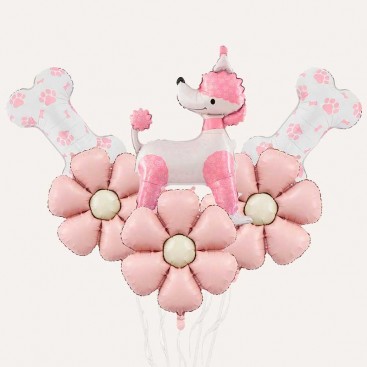 Набор из 6 шариков в День Рождения - Pink Poodle