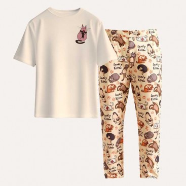 Піжама чоловіча Your Pajamas - Cream & Cats, M
