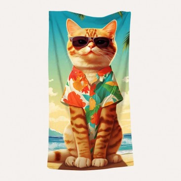 Пляжний плед - Happy Cat, 80Х160 см